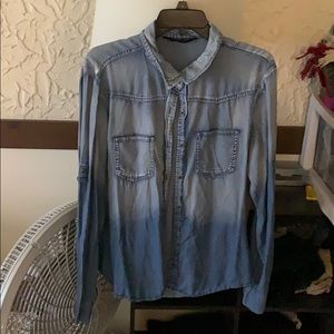 Denim ombré long sleeve shirt